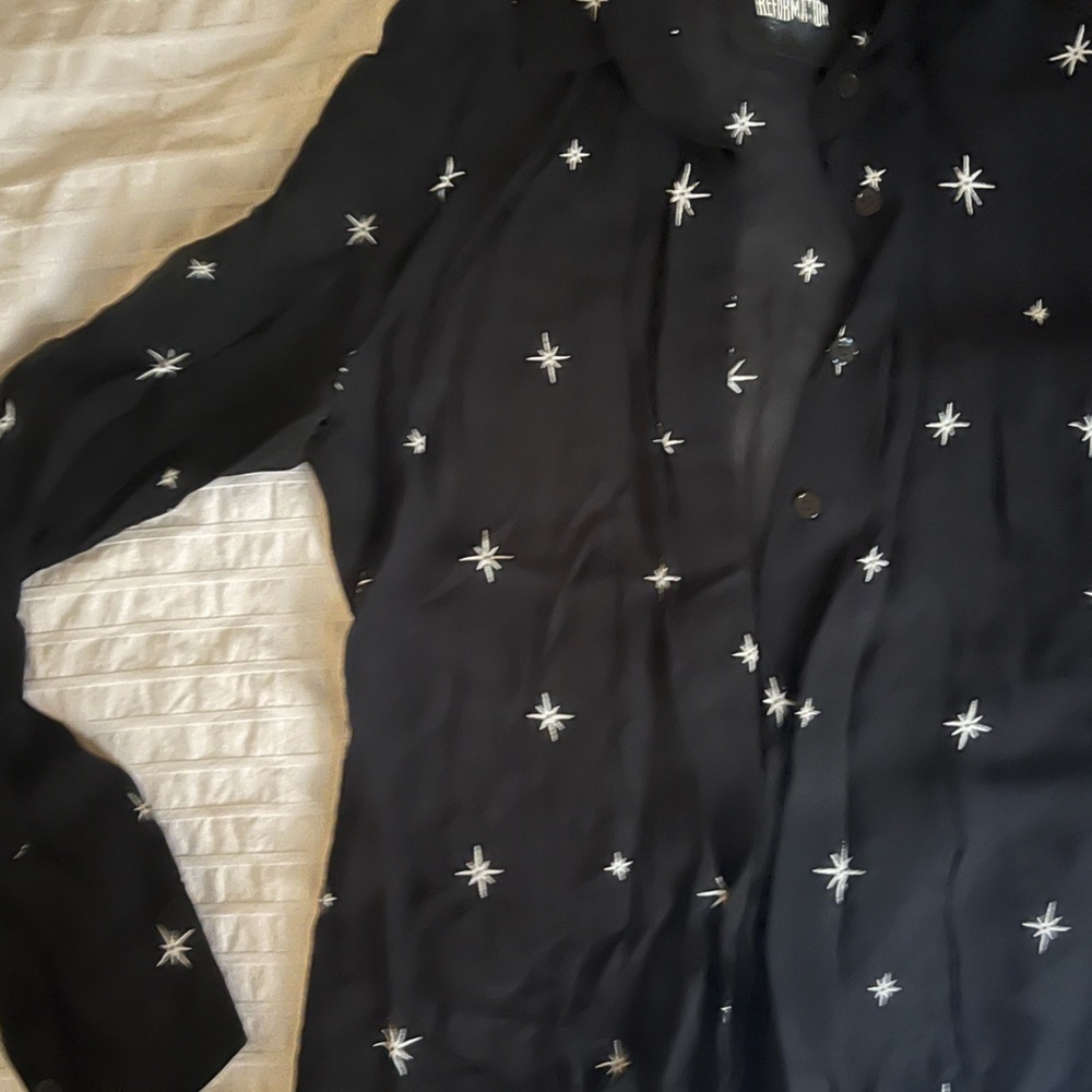 Reformation star button blouse